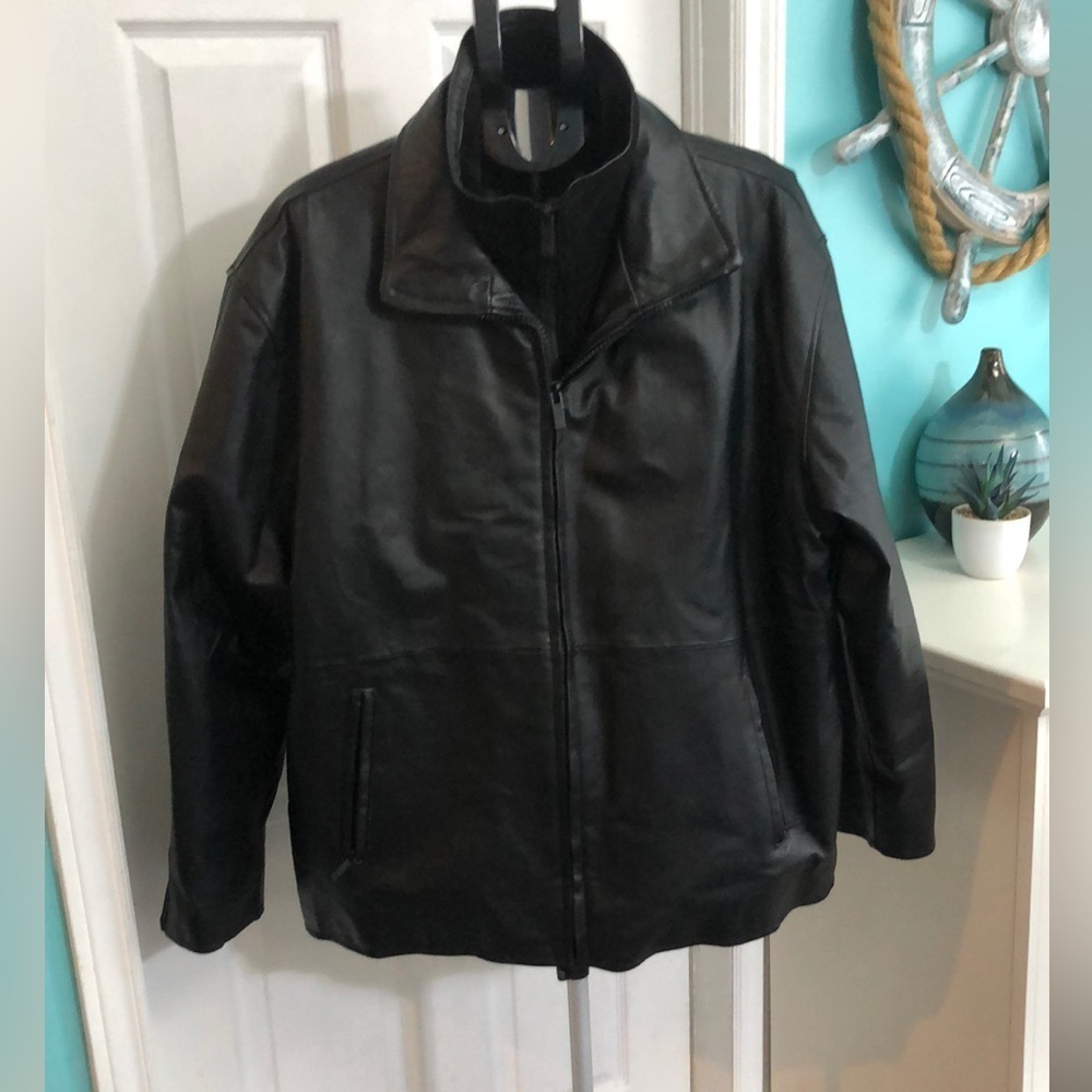 PETTE CUIR Bomber double zipper leather jacket size XXL